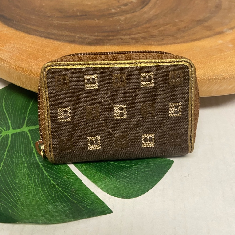 BALLY Canvas & Leather Zippered Card Wallet